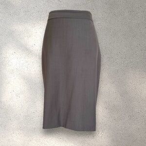 Ann Taylor Grey Wool Blend Pinstriped Pencil Skirt